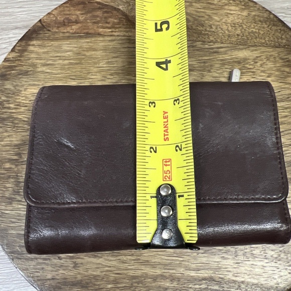 Vintage Stone Mountain Maroon 100% Leather Women's Wallet Several Compartments - Picture 9 of 10